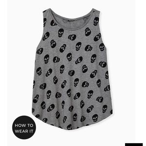 🆕HEATHER GREY SKULL HERITAGE SLUB TANK☠️